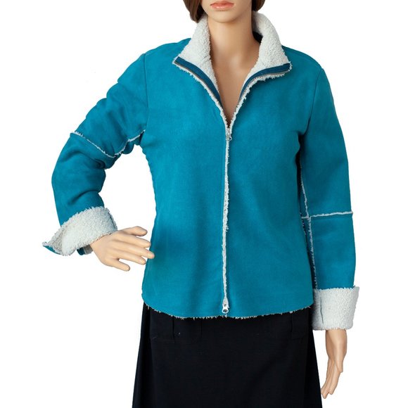 Velvet Brand Teal Small Zip Front Sweater Jaket - Picture 1 of 6